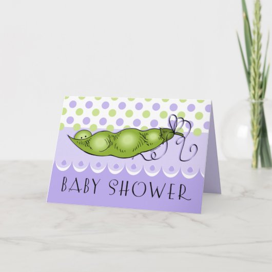 Sweet Baby Pea Baby Dusche Einladung (Vorderseite)