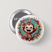 Sweet Baby Peace Monkey Button (Vorne & Hinten)