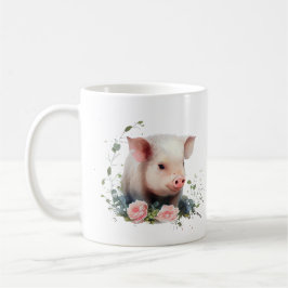 Sweet Baby Piglet mit Blume Kaffeetasse