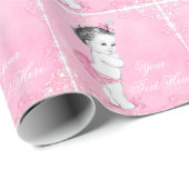 Sweet Baby Pink Baby Girl Wrapping Paper Geschenkpapier (Rolleneckpunkt)