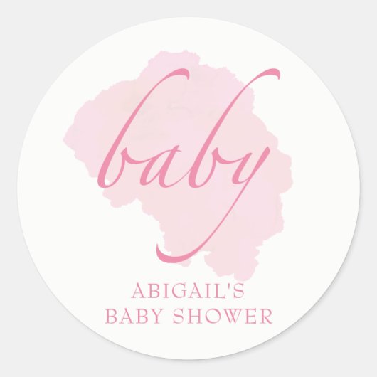 Sweet Baby Pink, Babydusche Runder Aufkleber (Vorderseite)