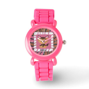 Sweet Baby Pink und Brown Yorkie Armbanduhr