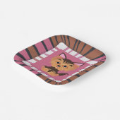 Sweet Baby Pink und Brown Yorkie Pappteller (Gewinkelt)