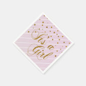 Sweet Baby Pink und Gold Confetti Serviette (Ecke)