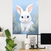 Sweet Baby Rabbit in Nature Poster (Heimbüro)