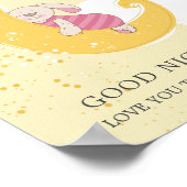 Sweet Baby Rabbit Moon Personalisiert gelb Poster (Ecke)