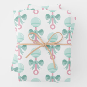 Sweet Baby Rattle Gift Wrap Geschenkpapier Set