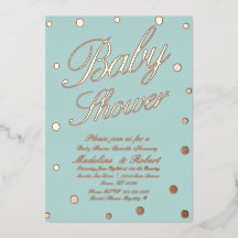 Sweet Baby Shower Gold Dots gepresste Foil Einladu
