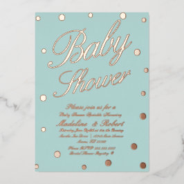 Sweet Baby Shower Gold Dots gepresste Foil Einladu Folieneinladung