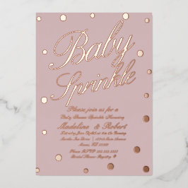 Sweet Baby Shower Sprinkle Gold Punkte gepresst Folieneinladung
