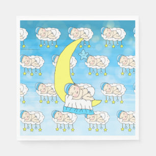 Sweet Baby Sleeping on Moon Baby Dusche Serviette