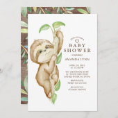 Sweet Baby Sloth Baby Dusche Einladung (Vorne/Hinten)