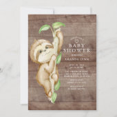 Sweet Baby Sloth Baby Dusche Einladung (Vorderseite)