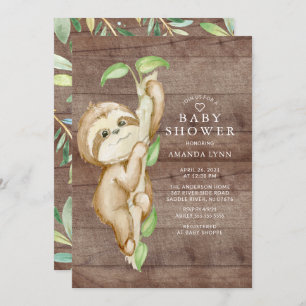 Sweet Baby Sloth Baby Dusche Einladung
