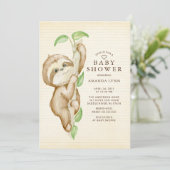 Sweet Baby Sloth Baby Dusche Einladung (Stehend Vorderseite)