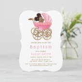 Sweet Baby Stroller Pram Taufe Christening Einladung (Stehend Vorderseite)