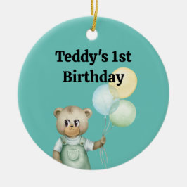 sweet baby teddy bear keramik ornament