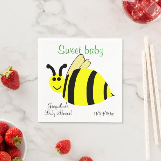 Sweet Baby Yellow Bumble Bee Baby Dusche Serviette (Beispiel)