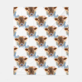 Sweet Babyface Fuzzy Calf Portrait Fleecedecke
