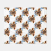 Sweet Babyface Fuzzy Calf Portrait Fleecedecke (Vorderseite (Horizontal))