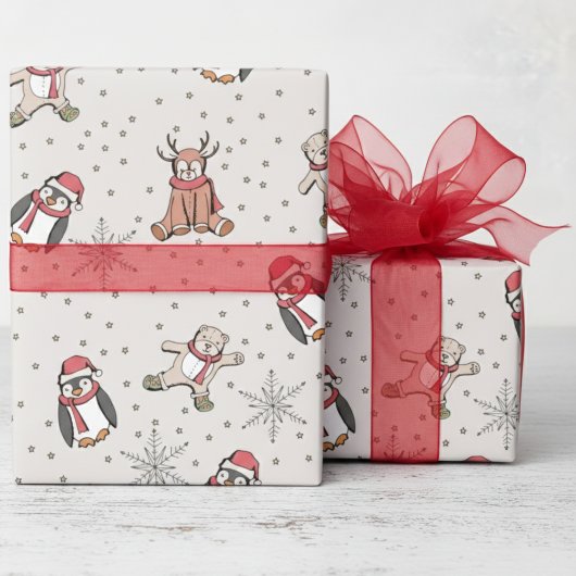 Sweet Babys Erste Weihnachtsferien Wintertiere Geschenkpapier