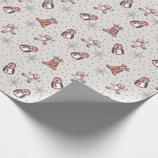 Sweet Babys Erste Weihnachtsferien Wintertiere Geschenkpapier (Ecke)