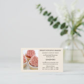 Sweet Bakery Dessert Catering Business Card Visitenkarte (Stehend Vorderseite)