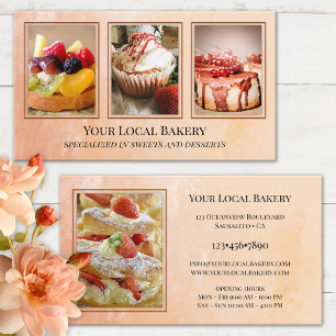 Sweet Bakery Dessert Foto Business Card Visitenkarte