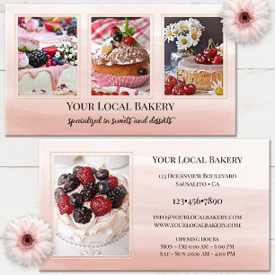 Sweet Bakery Dessert Foto Business Card Visitenkarte