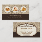Sweet Bakery Shop - Breads Rolls Toasts Dessert Visitenkarte (Vorne/Hinten)