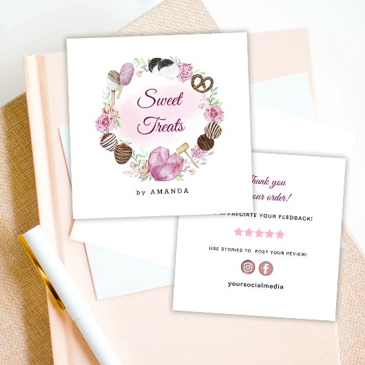 Sweet Bakery Vielen Dank Quadratische Visitenkarte