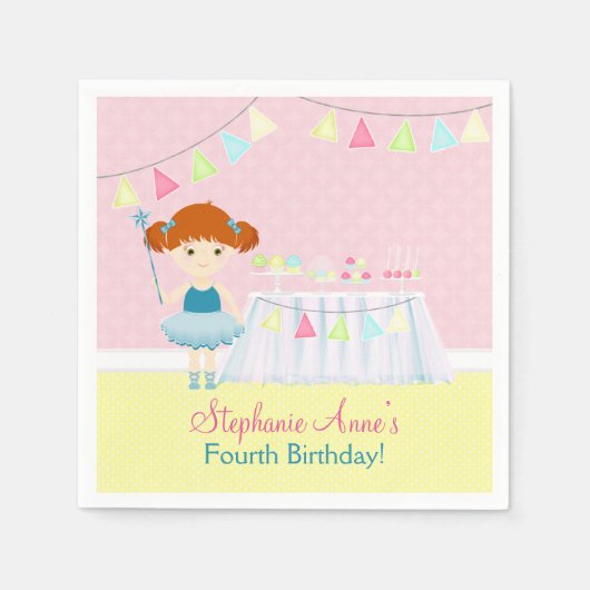 Sweet Ballerina Cupcake Celebration Serviette (Vorderseite)