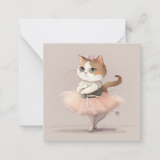 Sweet ballerina kitty mitteilungskarte (Vorderseite)