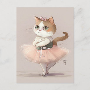 Sweet ballerina kitty postkarte