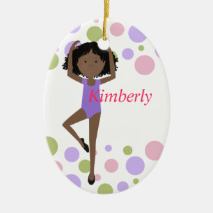 Sweet Ballerina Lila und rosa Keramik Ornament