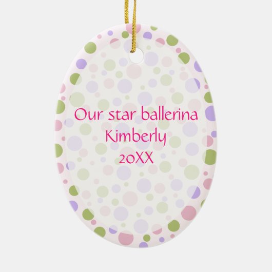 Sweet Ballerina Lila und rosa Keramikornament (Hinten)