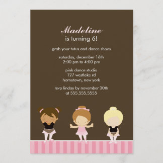 Sweet Ballet Dancers Girls Geburtstagsparty Einladung