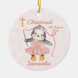Sweet Baptisse Penguin Ballerina Pink Keramik Ornament