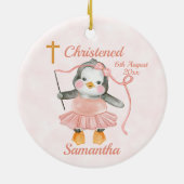 Sweet Baptisse Penguin Ballerina Pink Keramik Ornament (Hinten)