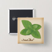 Sweet Basil Herb Button (Vorne & Hinten)