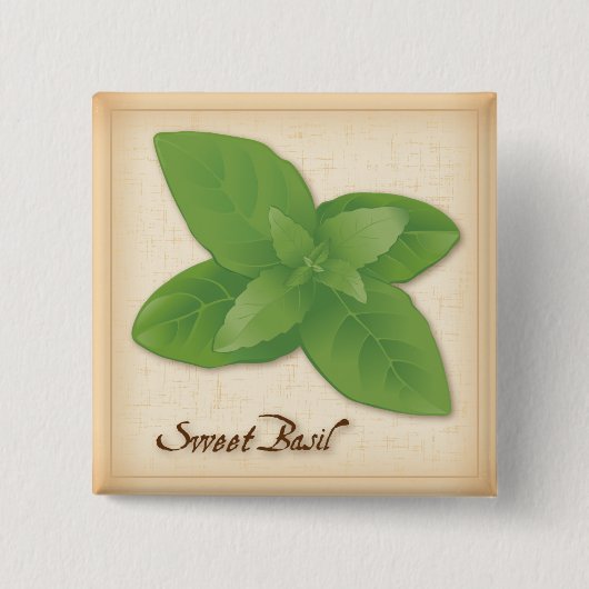 Sweet Basil Herb Button (Vorderseite)