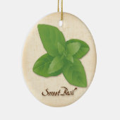Sweet Basil Herb Keramikornament (Rechts)
