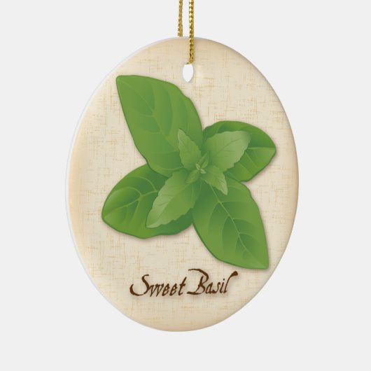 Sweet Basil Herb Keramikornament (Rechts)