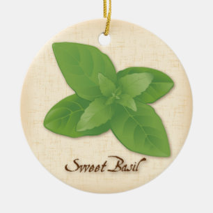 Sweet Basil Herb Keramikornament