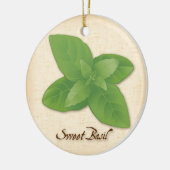 Sweet Basil Herb Keramikornament (Links)