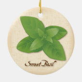 Sweet Basil Herb Keramikornament (Hinten)
