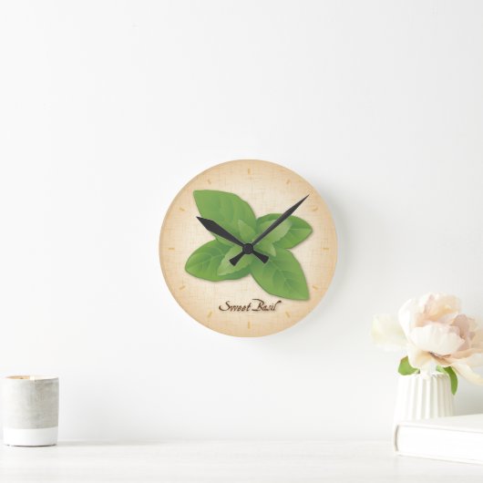 Sweet Basil Herb Runde Wanduhr (Zuhause)
