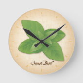 Sweet Basil Herb Runde Wanduhr (Vorderseite)
