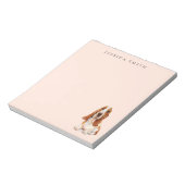 Sweet Basset Hound Illustration auf Pink Notizblock (Rotiert)