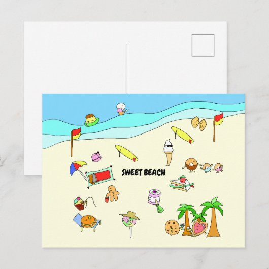 SWEET BEACH POSTKARTE (Vorne/Hinten)